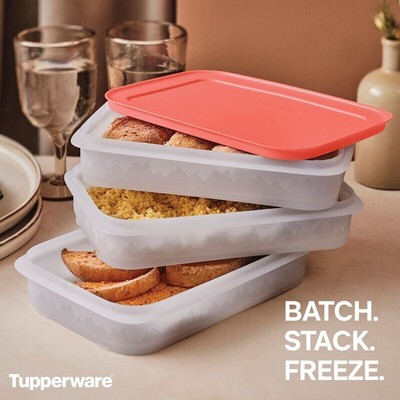 Tupperware Freezer Mates PLUS Stackable Set - prep, stack, freeze - New