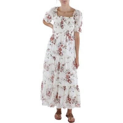 

Женское летнее платье макси цвета слоновой кости с цветочным принтом NY Collection Petites  BHFO 3147, Ivory flower