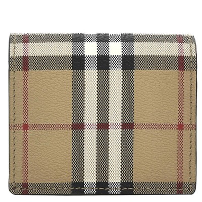 Pre-owned Burberry Ladies Archive Beige Check Folding Wallet 8070417
