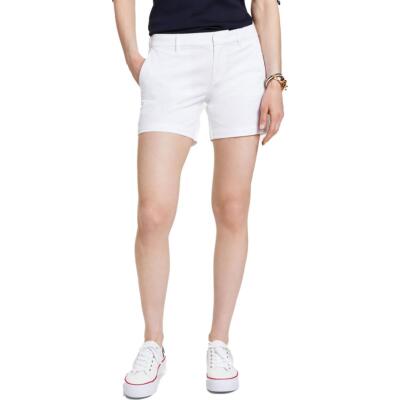 Женские голливудские белые стрейчевые шорты средней посадки Tommy Hilfiger 12 BHFO 7184