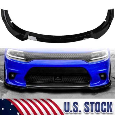 For Dodge Charger SRT R/T Scat 2015-2023 Front Bumper Lip Spoiler Splitter Gloss