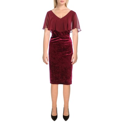 Женское коктейльное и вечернее платье из красного бархата и шифона Connected Apparel 6 BHFO 2382