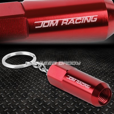 КОЛЬЦО-БРЕЛОК ДЛЯ КЛЮЧЕЙ ИЗ КРАСНОГО АНОДИРОВАННОГО АЛЮМИНИЯ JDM RACING AUTO С ГАЙКОЙ ДЛЯ КРЕПЛЕНИЯ КОЛЕСА АВТОМОБИЛЯ