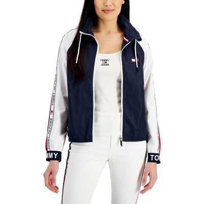 Женская куртка-ветровка Tommy Hilfiger синего цвета с цветными блоками, верхняя одежда, L BHFO 2553