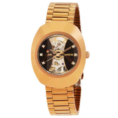Мужские часы Rado DiaStar Original Open Heart с автоматическим коричневым циферблатом R12065303