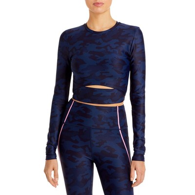 

Женский темно-синий укороченный пуловер с вырезами и камуфляжным принтом Aqua  BHFO 4977, Navy