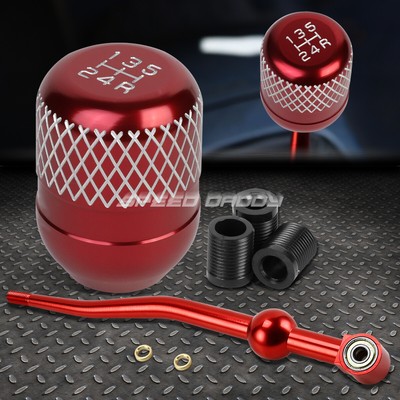 КОРОТКИЙ ПЕРЕКЛЮЧАТЕЛЬ ПЕРЕДАЧ ИЗ КРАСНОГО АЛЮМИНИЯ С ДВОЙНЫМ ИЗГИБОМ + КРАСНАЯ 5-СТУПЕНЧАТАЯ РУЧКА С СЕТКОЙ ДЛЯ EK/ EJ/ EG/DC