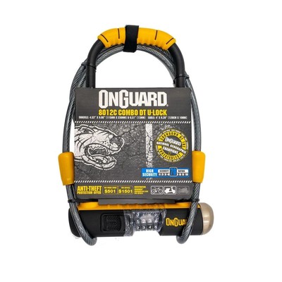 OnGuard Bulldog 8012C Combo DT U-Lock &4 FT Cable Bike 4.5 x9'' fits Kryptonite
