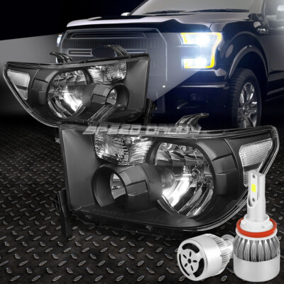 ЧЕРНАЯ ФАРА В КОРПУСЕ + ПРОЗРАЧНЫЙ УГОЛ + БЕЛЫЙ СВЕТОДИОД H8 HID с ВЕНТИЛЯТОРОМ ДЛЯ 07-16 SEQUOIA