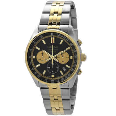 Мужские часы SSB430P1 с хронографом и черным циферблатом Seiko Chronograph
