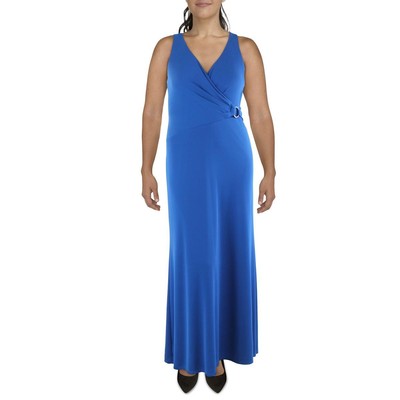 Женское вечернее платье макси из синего джерси Lauren Ralph Lauren 12 BHFO 1935