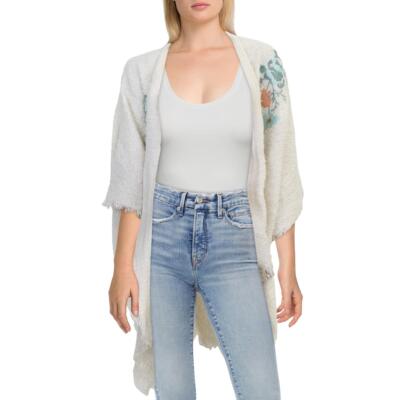 

Аксессуар St. New York Womens Ivory Boucle Floral Ruana Poncho O/S BHFO 7327, Oat