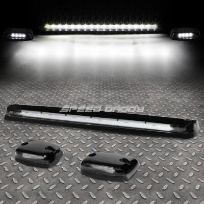 ДЛЯ 07-13 SILVERADO/SIERRA 3ШТ ЧЕРНЫЙ КОРПУС БЕЛЫЙ СВЕТОДИОДНЫЙ ХОДОВОЙ ФОНАРЬ НА КРЫШЕ КАБИНЫ