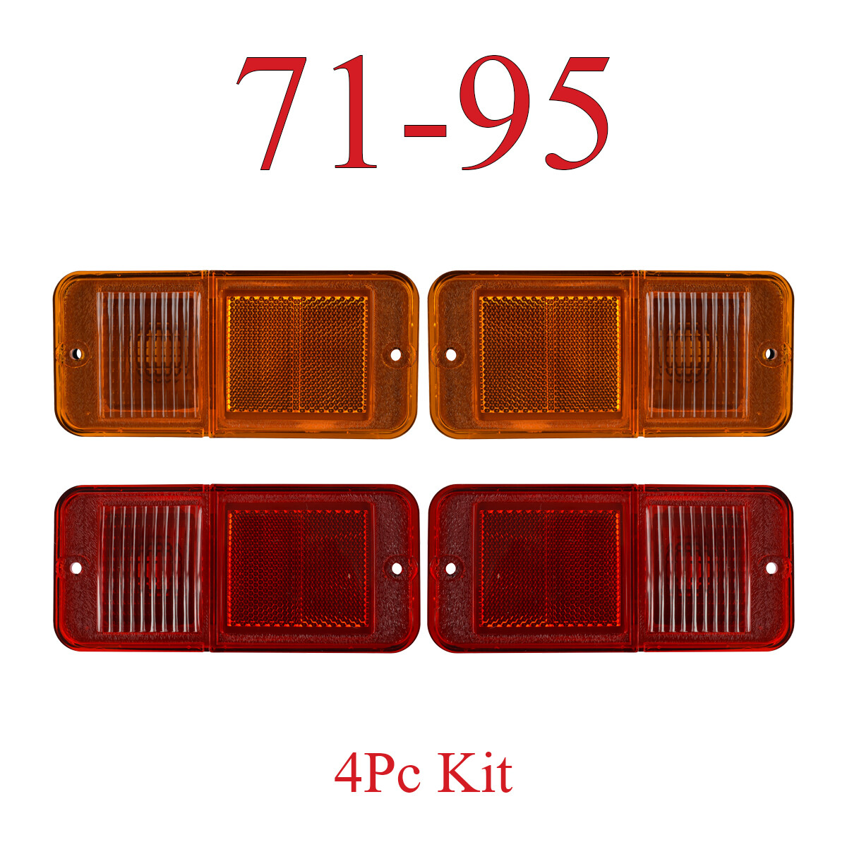 激安 超特価商店街  Side Red & Amber Standard 4Pc Van Chevy 95 71 Lights G20 G10 アンティーク雑貨