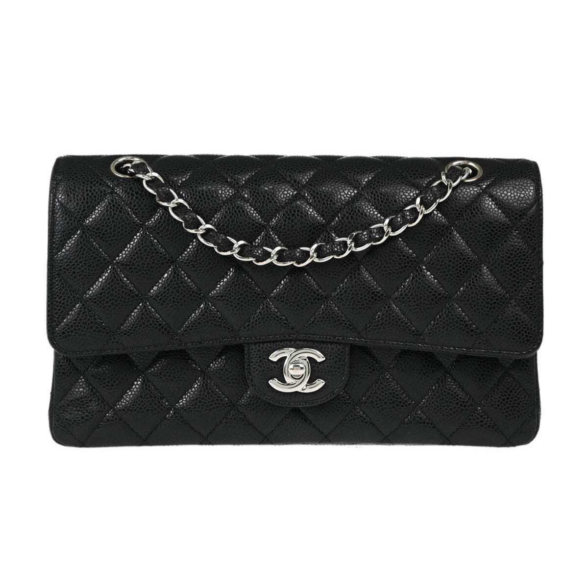 CHANEL バッグ Chanel Metallic Silver Quilted Pixel Effect Calfskin Leather
