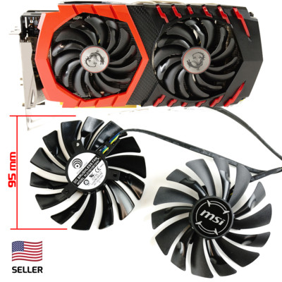 Full Set GPU Fans 95mm MSI 1050 1060 1070 1080 Ti Armor Gaming X PLD10010S12H...