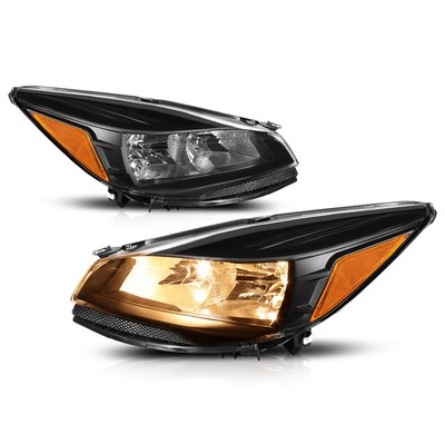 For 13-16 Ford Escape SUV Headlight/Lamp Replacement Black Housing Amber Corner