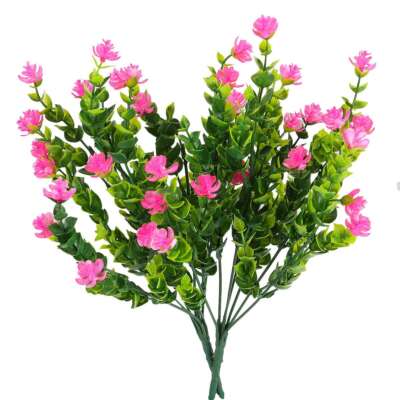 2/4 Bundles Outdoor Artificial Plastic Flower UV Resistant No Fade Fake Boxwood