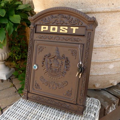 Wandbriefkasten Antik Nostalgie englischer Postkasten Briefkasten Aluguss DIN-A4