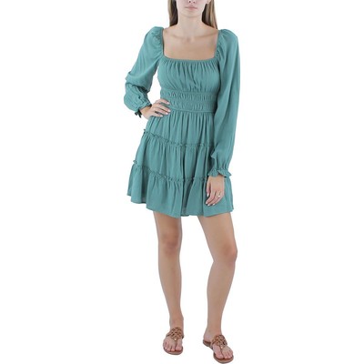 Женское зеленое платье-сорочка Trixxi с ярусами и оборками Juniors M BHFO 9735