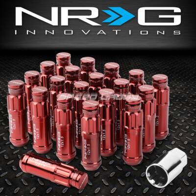 ГОНОЧНЫЙ ОБОД NRG 20X С УДЛИНЕННЫМ АНОДИРОВАННЫМ КОЛЕСНЫМ НАКОНЕЧНИКОМ ДИАМЕТРОМ 66 ММ + ПЕРЕХОДНОЙ КЛЮЧ + КОЛПАЧОК КРАСНОГО ЦВЕТА
