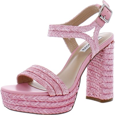 Steve Madden Womens Lombardo Pink Platform Sandals 8.5 Medium (B,M) BHFO 5335