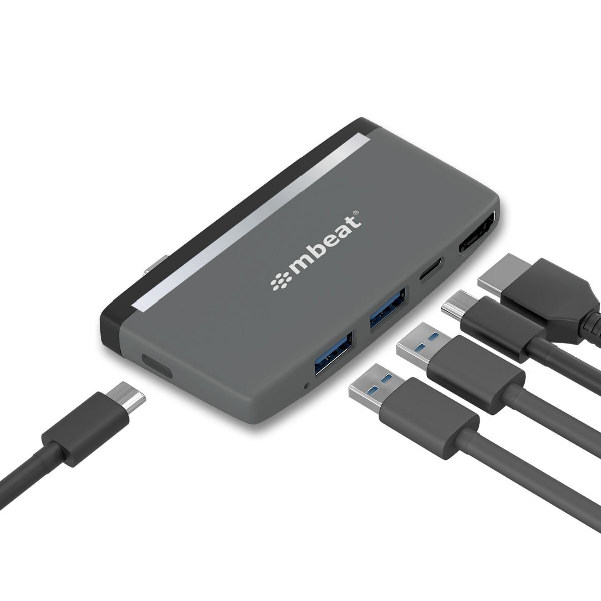 mbeat® Essential Pro 5-IN-1 USB- C Hub ( 4k HDMI Video, USB-C, USB 3.0 , USB-C)