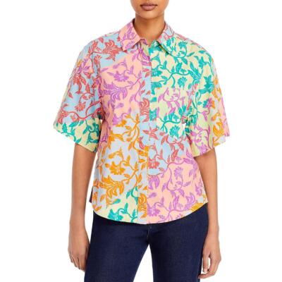 

Derek Lam 10 Crosby Женская рубашка с цветочным принтом Китон на пуговицах BHFO 4046, Multicolor
