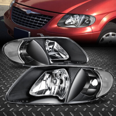 ДЛЯ 01-07 GRAND CARAVAN TOWN& COUNTRY ЧЕРНЫЙ КОРПУС, ПРОЗРАЧНЫЕ УГЛОВЫЕ ФАРЫ