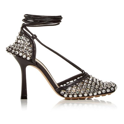 Pre-owned Bottega Veneta Womens Black Strappy Dressy Pumps Shoes 35 Medium (b,m) Bhfo 5267