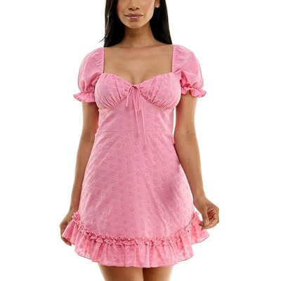 Женское розовое платье B. Darlin Mini Fit & Flare с проушиной для юниорок 5/6 BHFO 4335