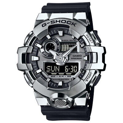 Pre-owned Casio G-shock Gm-700-1ajf Silver Metallic Analog Digital Men's Watch In Box
