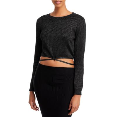 

Женский пуловер с блестками и завязками на кромке Bowery Lucy Paris BHFO 4996, Charcoal