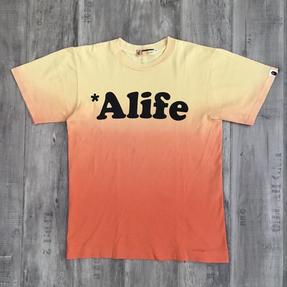 ape Alife グラデーション Tシャツ S BAPE vintage Alife Gradation T-shirt Orange A Bathing Ape