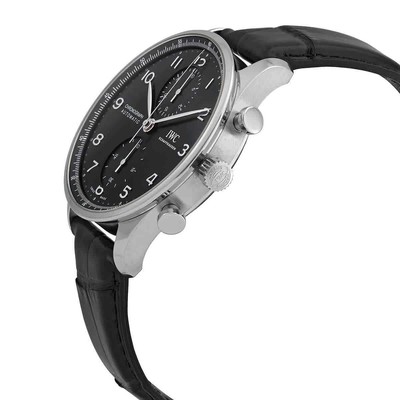 Pre-owned Iwc Schaffhausen Iwc Portugieser Chronograph Automatic Black Dial Men's Watch Iw371609