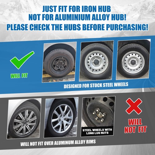 4*16" Black Lacquer Snap On Wheel Hub Caps Trim Rings fit R16 Tire & Steel Wheel