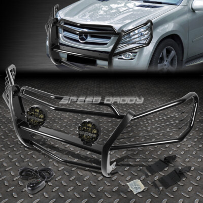 ЧЕРНАЯ ЗАЩИТНАЯ РЕШЕТКА РАДИАТОРА + КРУГЛАЯ ДЫМЧАТАЯ ПРОТИВОТУМАННАЯ ФАРА ДЛЯ MERCEDES X164 GL-CLASS 07-12