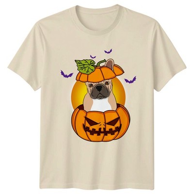 French Bulldog In A Pumpkin T-Shirt French Bulldog Pumpkin Bats Halloween Dogs