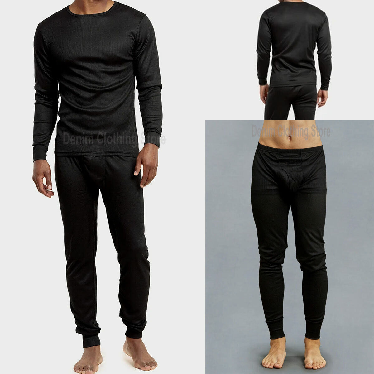 Mens 2 pc Thermal Underwear Set Long Johns Waffle Knit Top Bottom S M L XL 2X 3X
