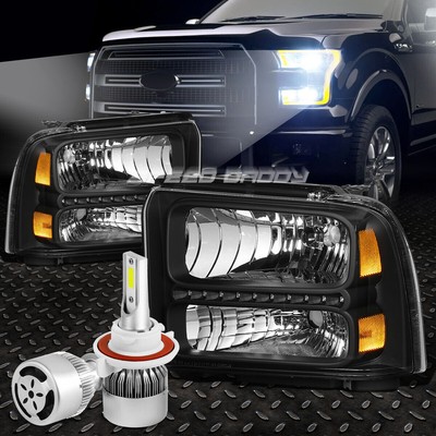 ЧЕРНЫЙ КОРПУС СВЕТОДИОДНОЙ ФАРЫ + БЕЛЫЙ СВЕТОДИОД H13 HID с ВЕНТИЛЯТОРОМ ДЛЯ 05-07 F250/F350/F450