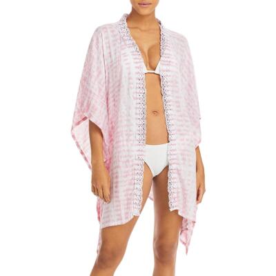 

Женское розовое кружевное кимоно Tiare Hawaii, пляжная одежда, накидка  BHFO 1690, Pink/white