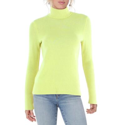 

Женский желтый вязаный пуловер с высоким воротником цвета морской волны, свитер  BHFO 8832