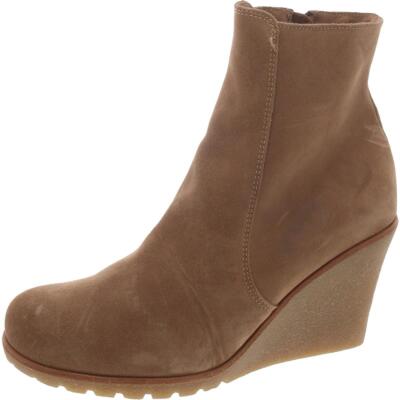 La Canadienne Womens Faux Suede Ankle Platform Wedge Boots Shoes BHFO 7293