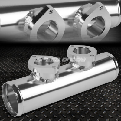 АЛЮМИНИЕВЫЙ ПРОДУВОЧНЫЙ КЛАПАН С ТУРБОНАДДУВОМ ДВОЙНОГО ТИПА S / RS 2.5 С ФЛАНЦЕВЫМ ПЕРЕХОДНИКОМ СЕРЕБРИСТОГО ЦВЕТА