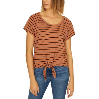 

Женская футболка Sanctuary Lou Brown в полоску с узлом  BHFO 5400, Sierra/black