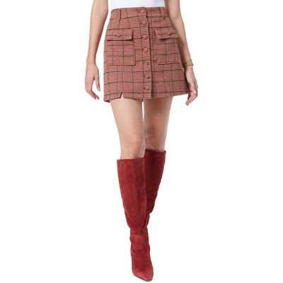 Короткая мини-юбка на пуговицах из искусственной кожи Sam Edelman Womens Cara Brown, L BHFO 6403