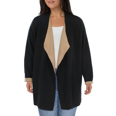 

Eileen Fisher Womens Black Silk Cascading Cardigan Sweater Top Plus  BHFO 6759, Black/clay