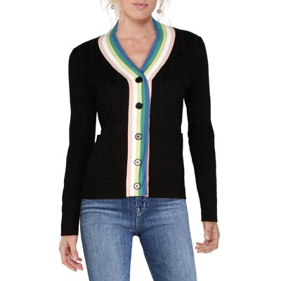 Yal Womens  Black Button Down Long Sleeve Cardigan Sweater Top S BHFO 5373