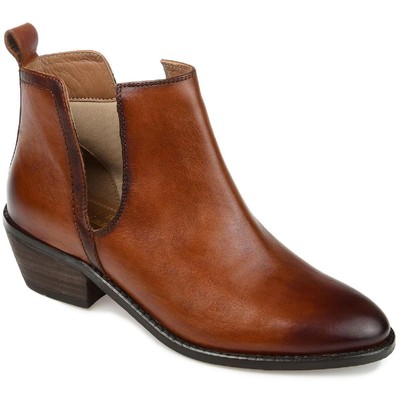 Фирменные женские ботинки-пинетки Brigitte коричневого цвета Journee 7.5 Medium (B,M) BHFO 6647