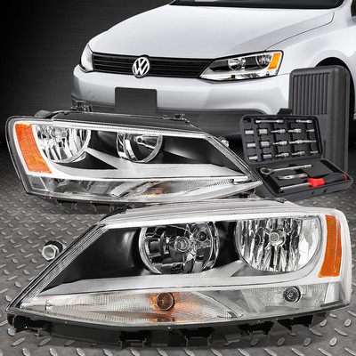 ДЛЯ 11-18 VOLKSWAGEN JETTA СЕДАН ХРОМИРОВАННАЯ ЯНТАРНАЯ УГЛОВАЯ ФАРА + НАБОР ИНСТРУМЕНТОВ